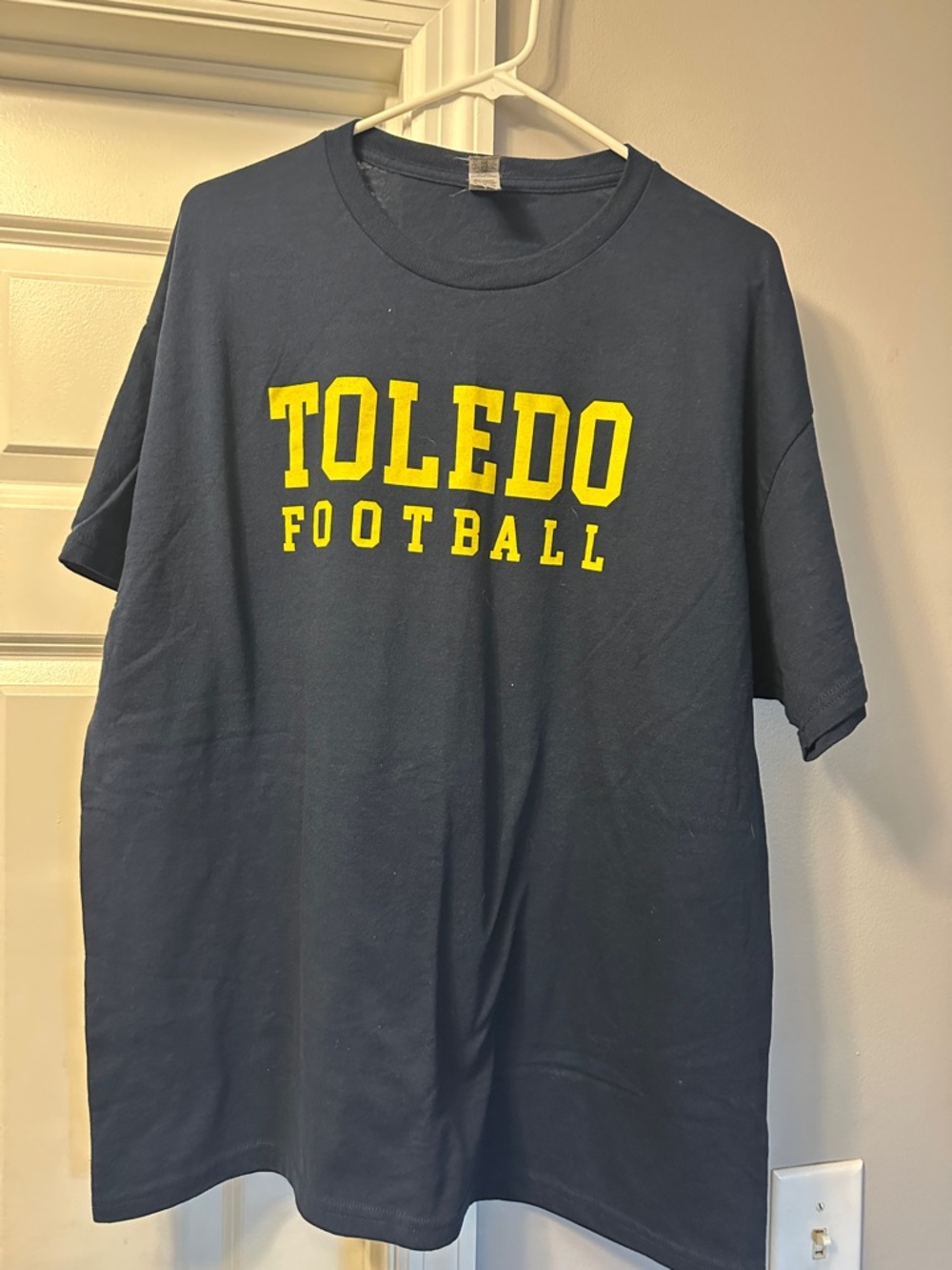 Gildan Navy Tee with Yellow Toledo Football Print